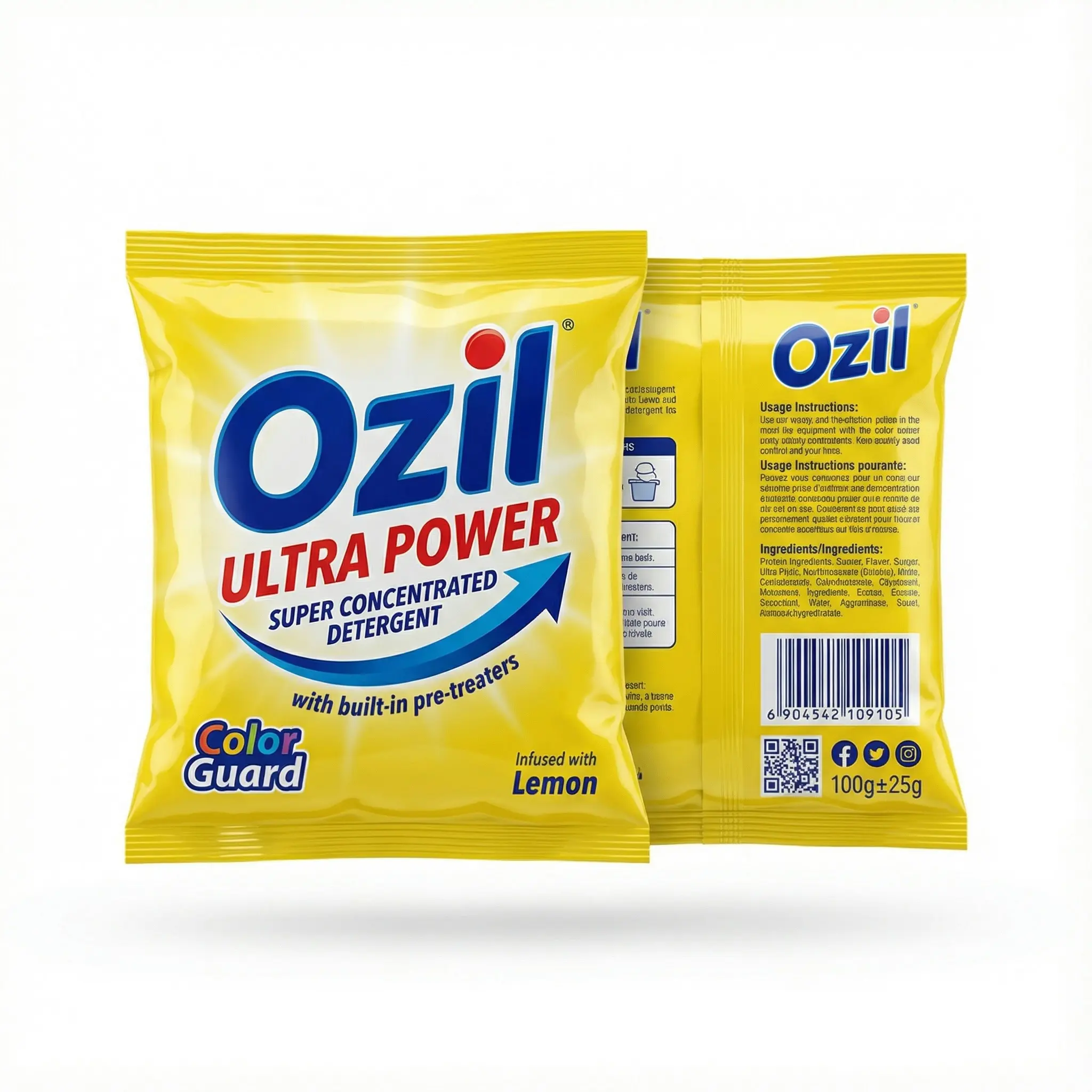 detergent ozil cameroun sachet ultra power citron